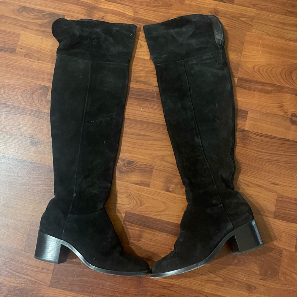 Rag & Bone Ashby Genuine Suede Leather Lined Over the Knee Boot with Block Heel - Picture 1 of 5